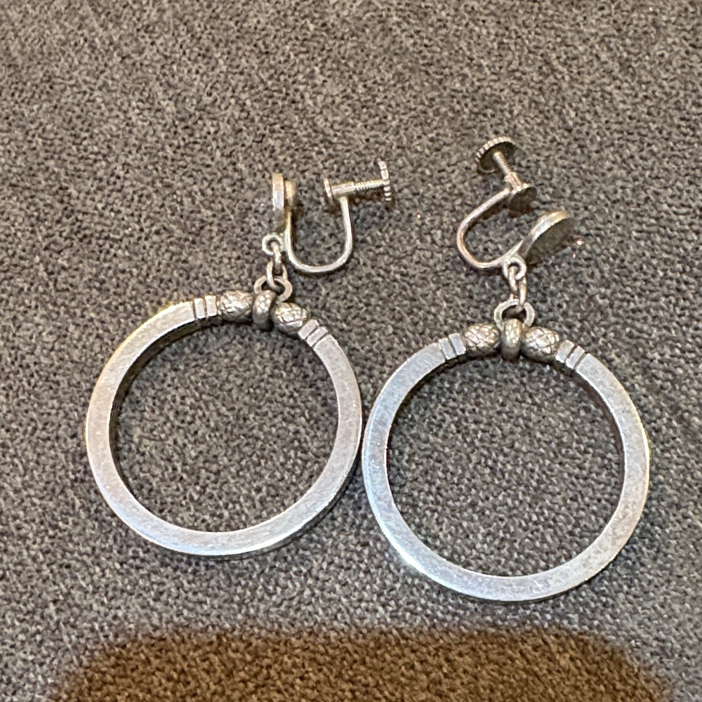George Jensen Elegant Sterling Silver Hoop Earrings